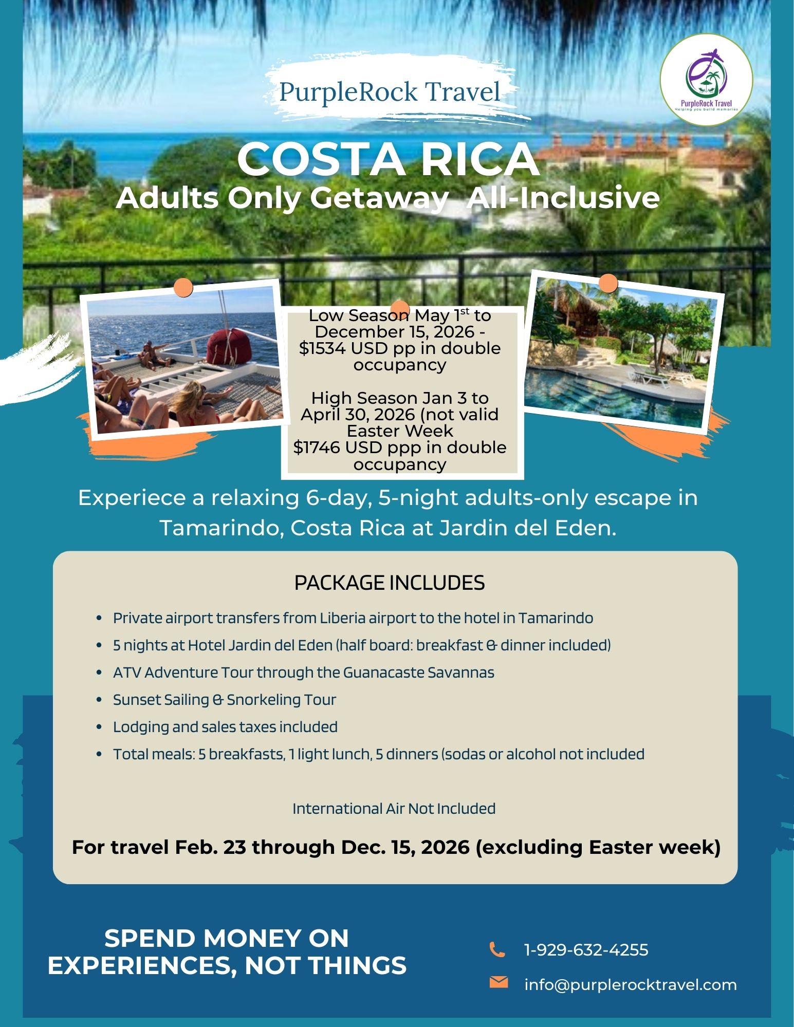 PurpleRock Costa Rica Promo - All-Inclusive - valid through 12-15-2026